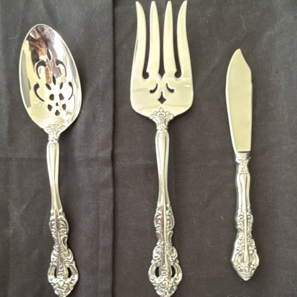 ONEIDA‎ Michelangelo Stainless Steel 3-Pc Serving Set Fork Spoon Knife